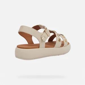 Cream women's sandals Geox Camalei - Women's