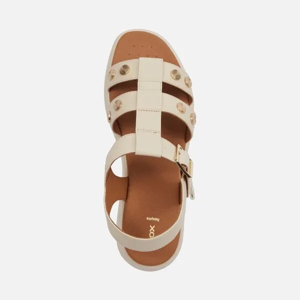 Cream women's sandals Geox Camalei - Women's