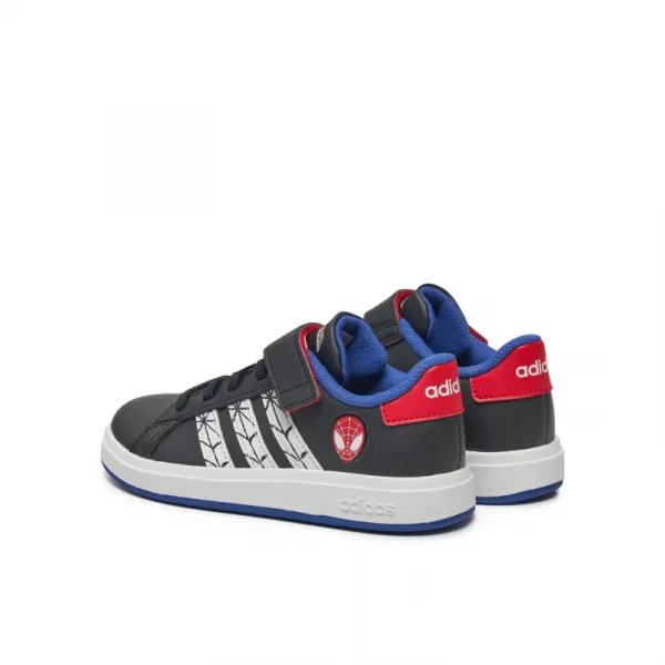 Chlapčenská rekreačná obuv ADIDAS Grand Court Marvel Spider-Man K core black cloud white semi lucid blue