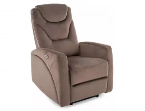 Signal Elektrické polohovací křeslo KRONOS Velvet cappuccino