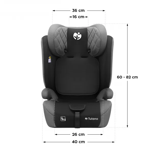 Autosedačka Tulano Zooma 25 Grey - Black 76 -150cm I-Size