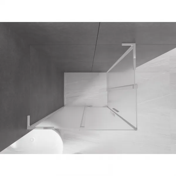 MEXEN/S - Velar L Duo sprchovací kút, posuvné dvere 100 x 90, dekor, chróm 871-100-090-02-33-01