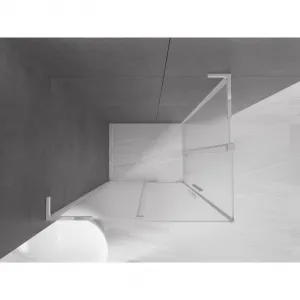 MEXEN/S - Velar L Duo sprchovací kút, posuvné dvere 100 x 90, dekor, chróm 871-100-090-02-33-01