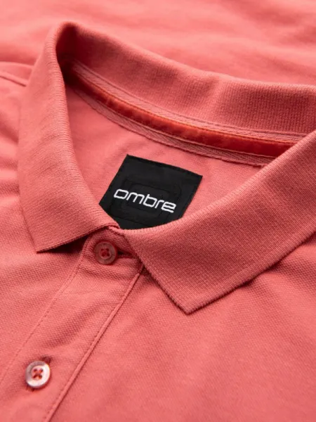 Polokošeľa s krátkym rukávom -pre mužov- koralová