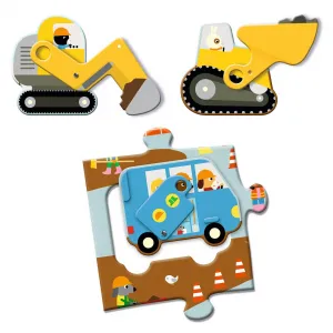 Puzzle - Stavenisko s pohyblivými vozidlami