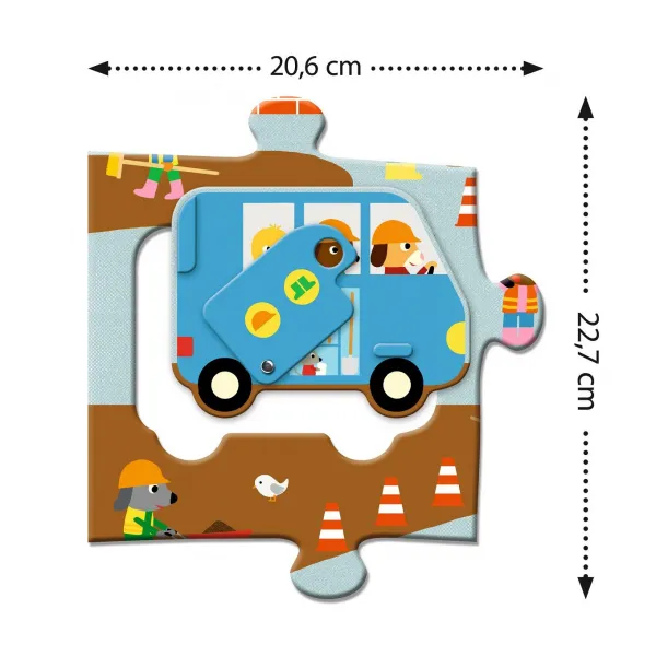 Puzzle - Stavenisko s pohyblivými vozidlami