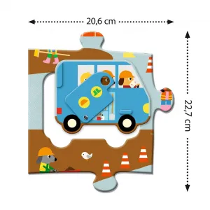 Puzzle - Stavenisko s pohyblivými vozidlami
