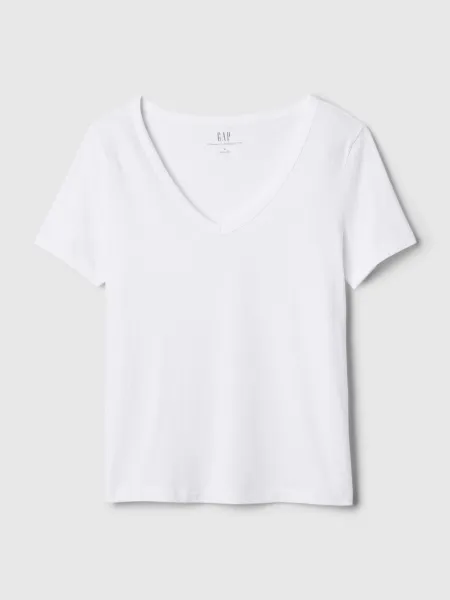 GAP Tričko organic vintage v-neck Biela