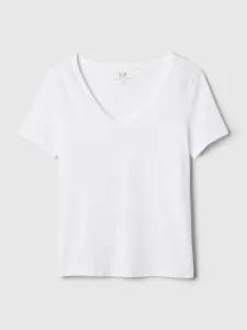 GAP Tričko organic vintage v-neck Biela
