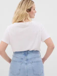 GAP Tričko organic vintage v-neck Biela