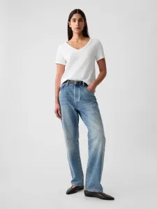 GAP Tričko organic vintage v-neck Biela