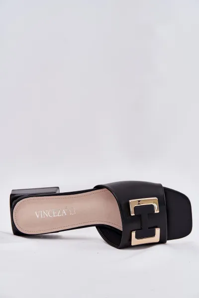 VINCEZA Elegantné Dámske Sandále Na Klíne S Zlatým Detailom
