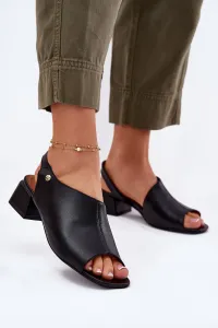 Kožené Dámske Sandále Na Bloku Maciejka