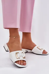 Elegantné Dámske Šľapky Na Bloku So Zlatým Detailom Vinceza