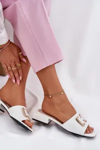 Elegantné Dámske Šľapky Na Bloku So Zlatým Detailom Vinceza