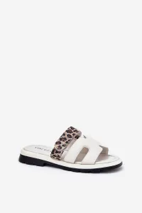 Dámske Kožené Sandále S Velcro Leopard Vinceza