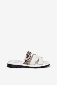 Dámske Kožené Sandále S Velcro Leopard Vinceza