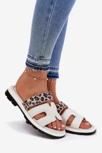 Dámske Kožené Sandále S Velcro Leopard Vinceza