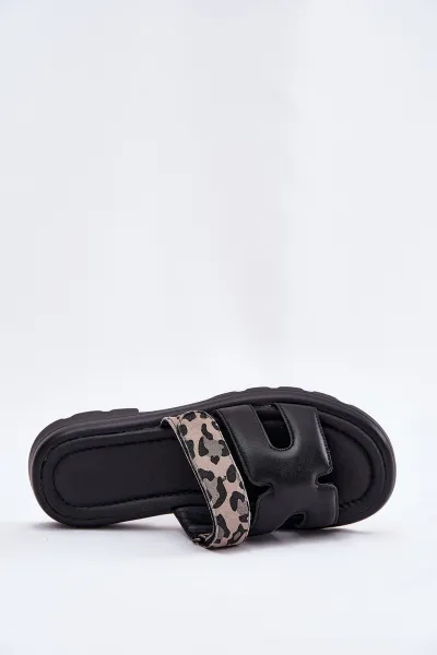 Kožené Dámske Sandále S Pásikom Leopard Vinceza