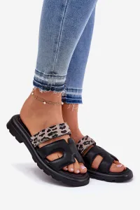 Kožené Dámske Sandále S Pásikom Leopard Vinceza