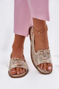 S. BARSKI Elegantné Sandále S Dekoráciou Na Plochosť Veľký S.Barski