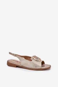 S. BARSKI Elegantné Sandále S Dekoráciou Na Plochosť Veľký S.Barski