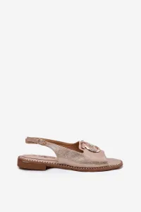 S. BARSKI Elegantné Sandále S Dekoráciou Na Plochéj Päte S.Barski