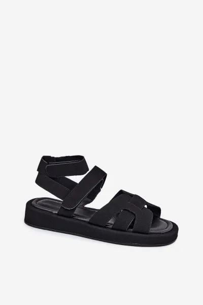Boto Dámske Sandále S Velcro Čierne Uvissa