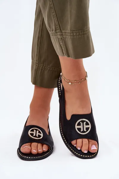S. BARSKI Dámske Sandále Na Plochos Podpätku S Ozdobou S.Barski