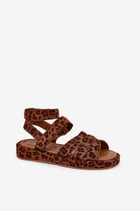 Boto Dámske sandále so suchým zipsom leopard Uvissa