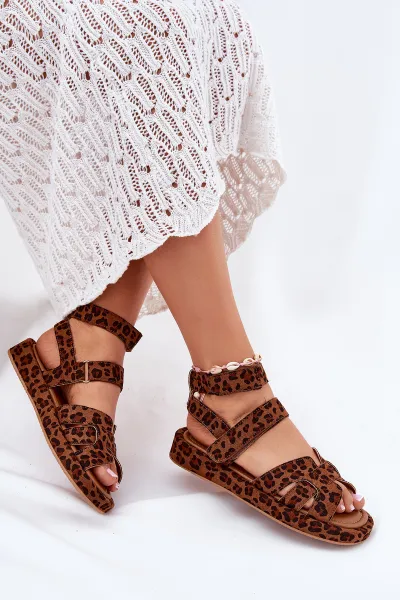 Boto Dámske sandále so suchým zipsom leopard Uvissa