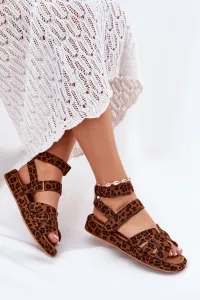 Boto Dámske sandále so suchým zipsom leopard Uvissa