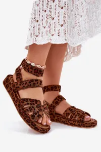 Boto Dámske sandále so suchým zipsom leopard Uvissa