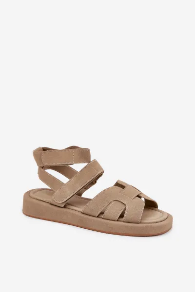 Boto Dámske Sandále S Velcro Khaki Uvissa