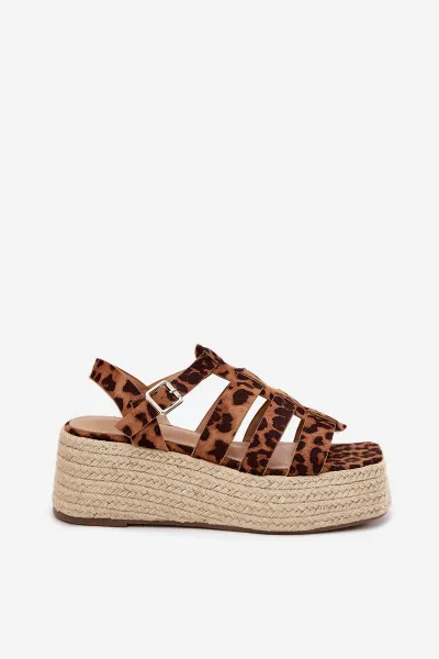 Boto Dámske sandále s popruhmi a pletením leopard Pardauss
