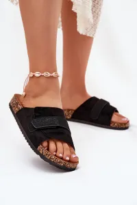 Boto Dámske Sandále S Velcro Na Korkovej Platforme Čierne Baylin