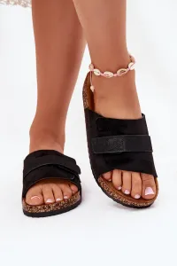 Boto Dámske Sandále S Velcro Na Korkovej Platforme Čierne Baylin