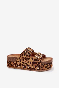Boto Dámske sandále s prackami na masívnej platforme leopard Odisene