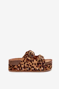 Boto Dámske sandále s prackami na masívnej platforme leopard Odisene