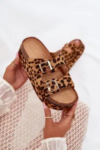 Boto Dámske sandále s prackami na masívnej platforme leopard Odisene