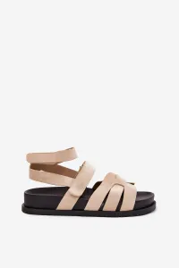 Boto Eko Semišové Dámske Sandále S Velcro Béžové Valpera