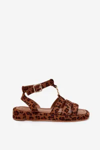 Boto Dámske sandále na platforme so zlatým detailom leopard Kartia