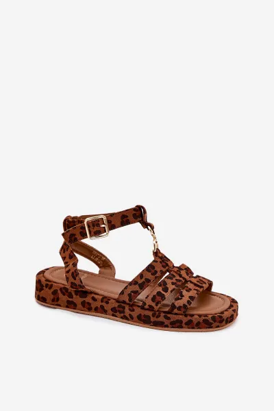 Boto Dámske sandále na platforme so zlatým detailom leopard Kartia
