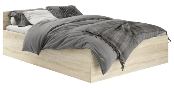 Ak furniture Posteľ CLP 100x200 cm s matracom a roštom dub sonoma