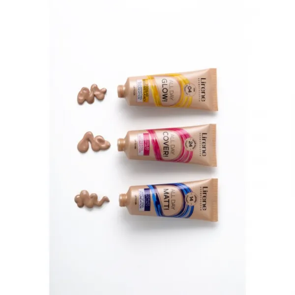 Lirene ALL DAY GLOW! rozjasňujúci fluidný make-up pre dlhotrvajúci efekt odtieň 02 Natural 30 ml