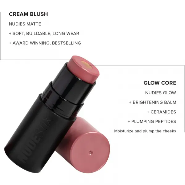 Nudestix Nudies Matte + Glow Core multifunkčné líčidlo na oči, pery a tvár odtieň Pink Ice 6 g