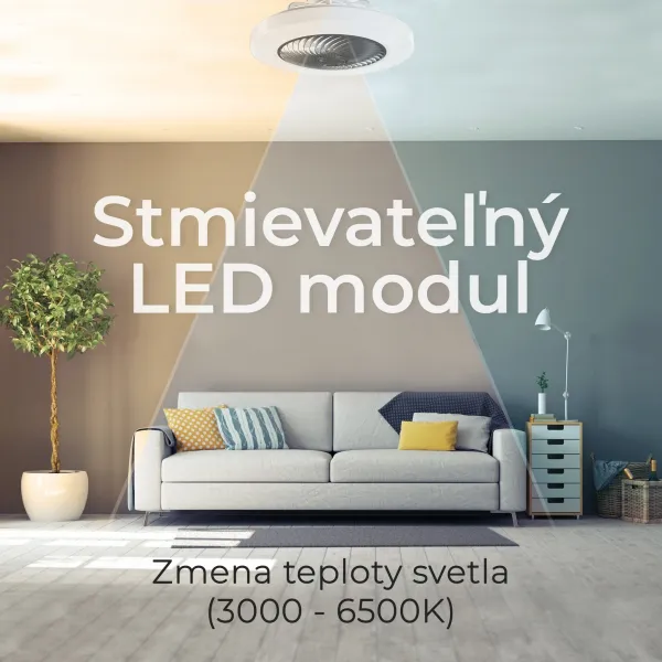 Noaton 12050B Triton, čierna, stropný ventilátor so svetlom