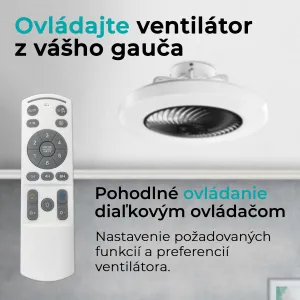 Noaton 12050B Triton, čierna, stropný ventilátor so svetlom