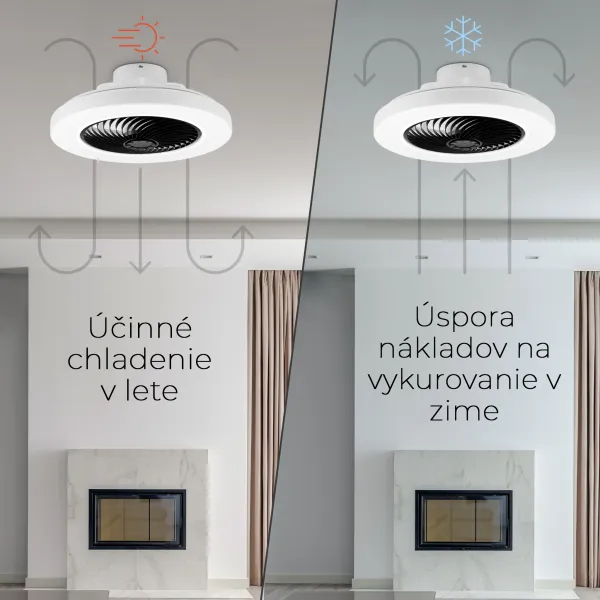 Noaton 12050B Triton, čierna, stropný ventilátor so svetlom