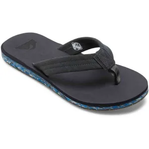 Quiksilver CARVER SUEDE RECYCLED Pánske žabky, čierna, veľkosť 40